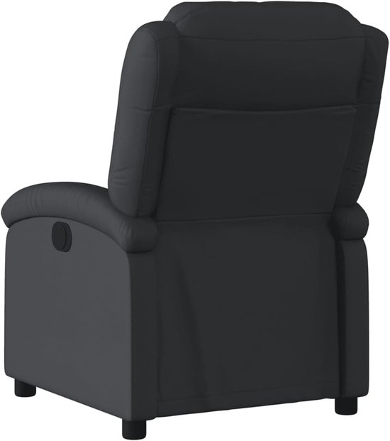 Relaxstoel Leer - Comfortstoel Fauteuil - Ontspannen Zitten - Handmatige Ligfunctie 135° - Zithoogte 42-45cm - Zwart — afbeelding 4