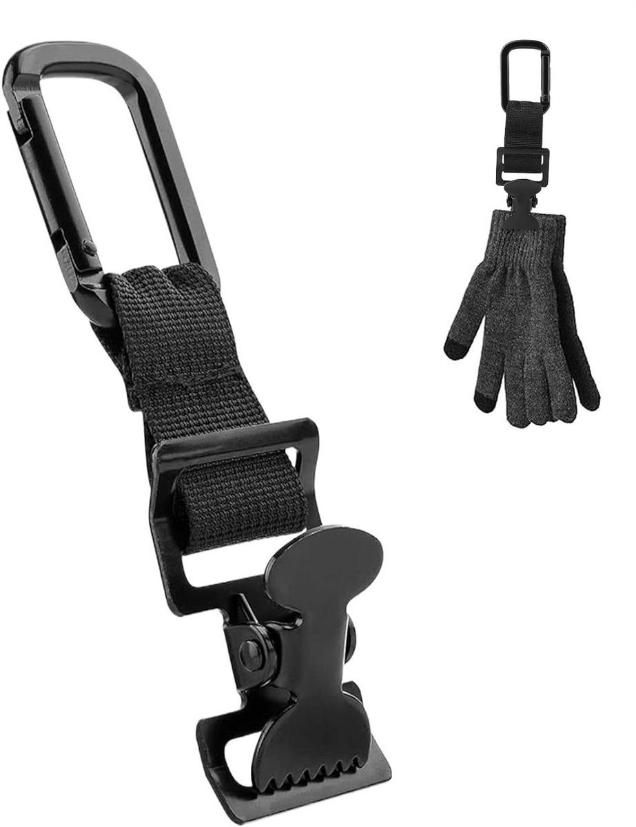 Handschoen Clips - Werk Klem - Veilige Opslag - Getand Ontwerp - 123 cm - Zwart