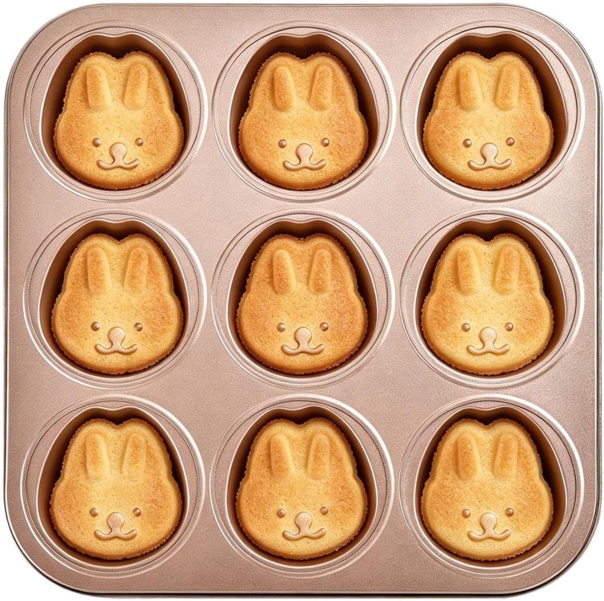 Bakvorm Muffin - Cupcake Vorm - Dieren Vormen Bakken - Antiaanbaklaag - 27x27x2.2cm - Bunny