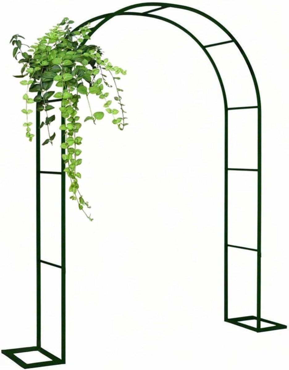 Huwelijksboog Metaal - Prieel Tuin - Decoratie Bruiloft - Roestbestendig Latwerk - 140 cm Breed - Zwart