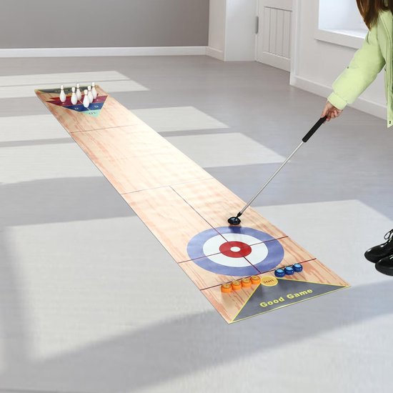 Tafelcurling spel - Binnenspel Shuffleboard - Feestjes Organiseren - Draagbaar Compact Design - 4.6 x 2 cm - Zwart — afbeelding 3
