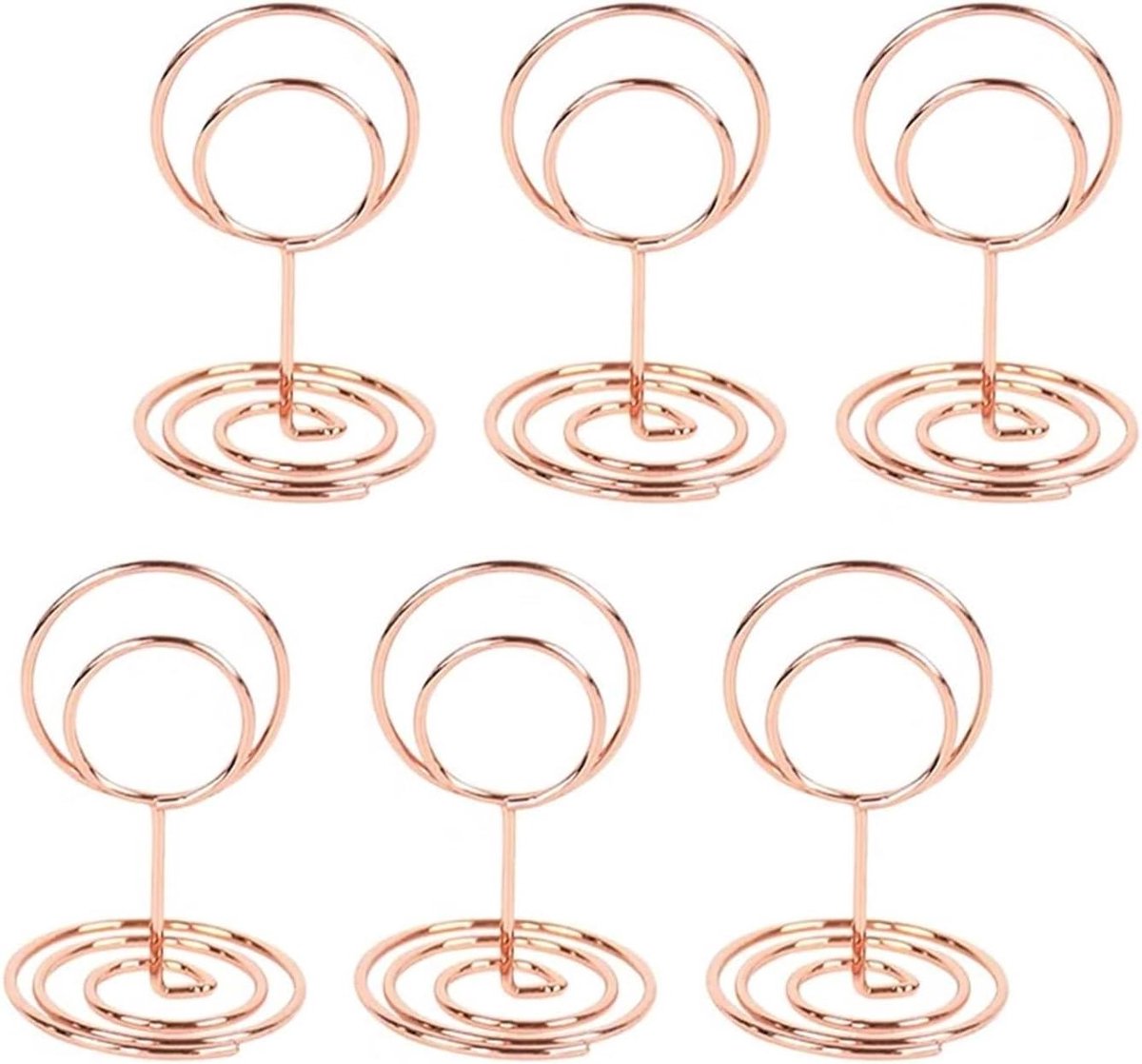 Kaarthouders Hartvorm - Naam Clips - Tafel Decoratie - Verzwaarde Basis - 10 Stuks - Rosé Goud