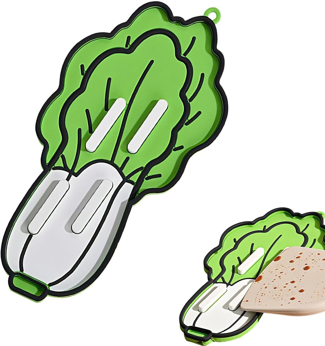 Spatel houder - Keukenmat - Koken organiseren - Antislip ontwerp - 22.5 cm - Groen