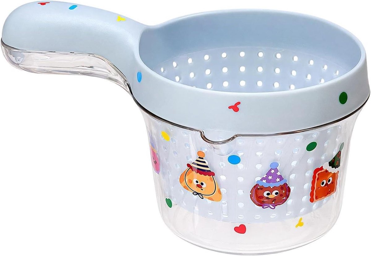 Wasmand Groente - Keuken Zeef - Voedsel Bereiden - Dubbele Laag - 19.5 cm - Blauw