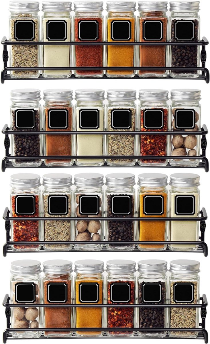 KAD® Kruidenrek - Kruidenpotjes - Compact & Ruimtebesparend - Kruidenrek Staand - Zwart - 29cm x 6cm x 6cm