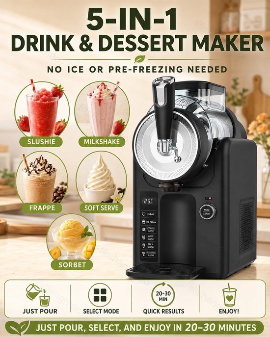 Slushmachine - IJsdessert Maker - Drankjes Maken - Geen Ijs Nodig - 2 Liter - Wit — afbeelding 4