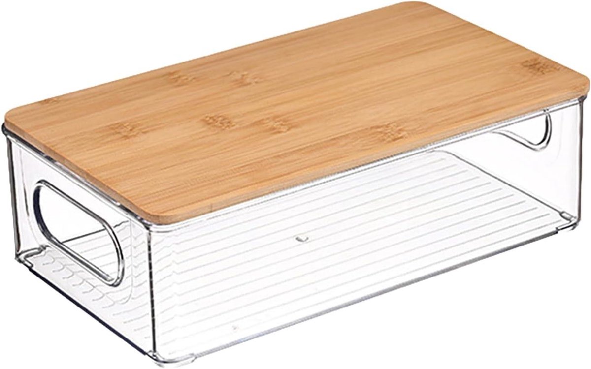 Opbergdoos - Keuken Organizer - Keuken Ordenen - Stapelbaar met Deksel - 29 cm - Transparant