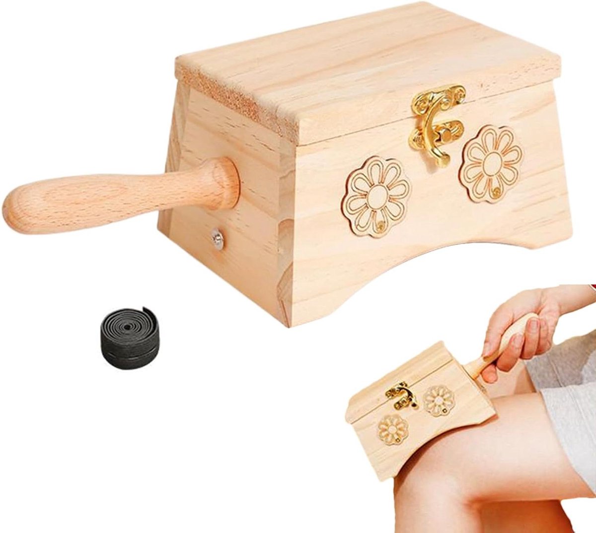 Massage Box - Massageapparaat Wellness Box - Spierontspanning - Hout met Verwarming - 16 x 12 x 95 cm