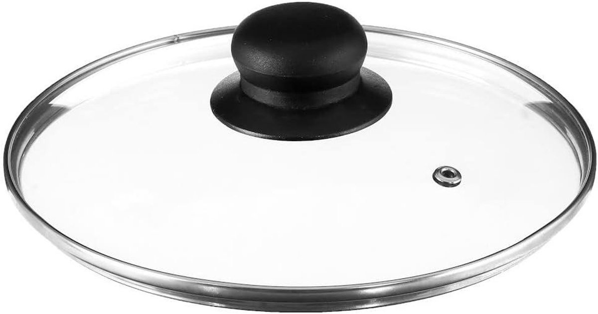 Glazen Pan Deksel - Universeel Deksel - Koken en Bakken - Met Stoomgaatje - Ø 20 Cm - Transparant