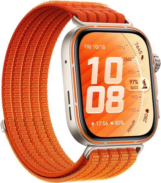 HUAWEI WATCH FIT 5 PRO- Oranje - Premium ontwerp - Geavanceerde outdoor workout mogelijkheden - Professioneel gezondheidsmonitoring met TruSense - Compatibel met iOS & Android