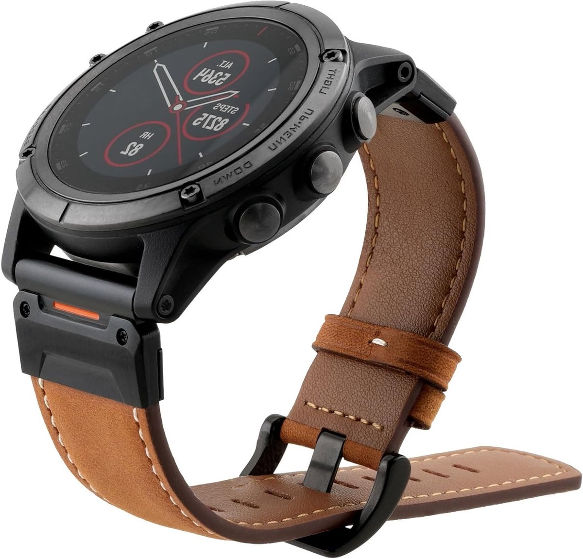 Genuine Leather Horlogeband 22mm 26mm voor Garmin Fenix 8/Epix Pro/Instinct 3, Comfortabele QuickFit Retro Classic Band voor Fenix 7/6/5, Enduro, Tactix Delta, Quatix 8