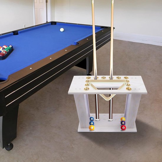 Keu Houder - Pool Stick Organizer - Biljart Opslag - Stevige Houtconstructie - 16 Keuen Capaciteit - Houtkleur — afbeelding 3
