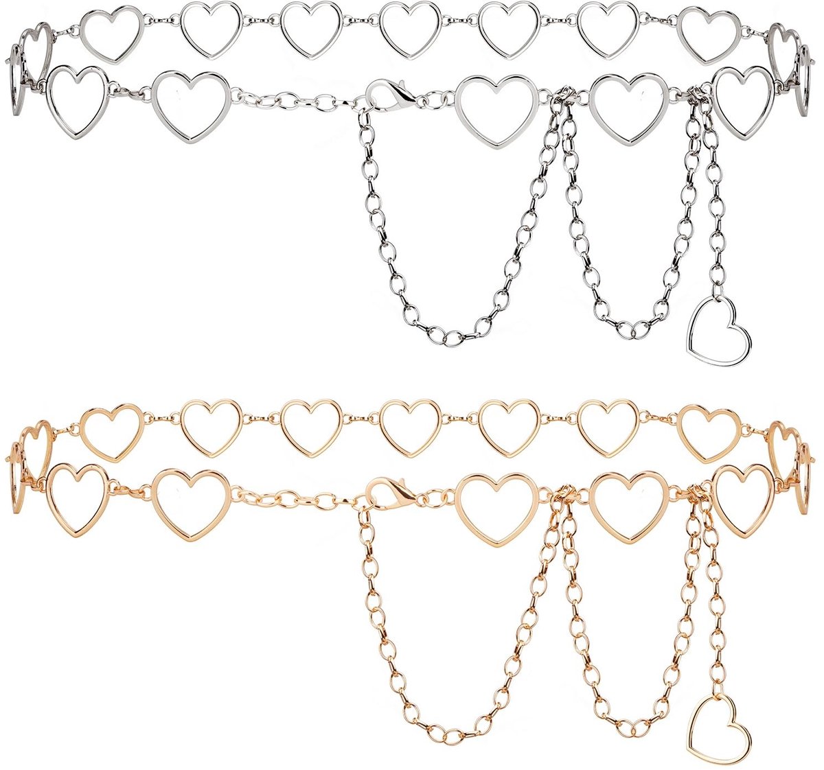 Dailygoods - Grote maten kettingriem - Verstelbare tailleketting - Luxe en stijlvol - Goud - Metalen ketting voor dames - Geschikt voor elke gelegenhe