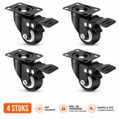 MeubelsvanJoep Zwarelast Zwenkwielen - Set van 4 - Ø 40 mm - wieltjes voor onder meubels - 50 KG per wiel - 4 stuks