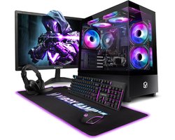 Vibox Gaming PC Set - Ryzen 3 3200G - Onboard Videokaart - 16GB RAM - 480GB SSD - Windows 11 - WiFi 6 + Bluetooth 5.4 - 22" Monitor + Accessoires