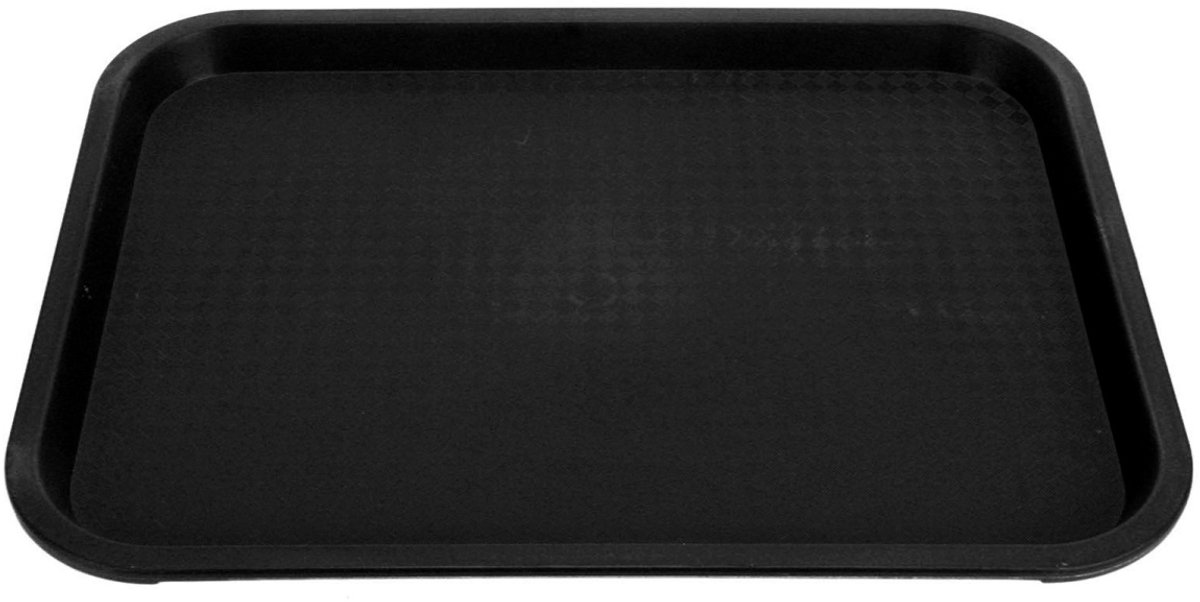 TOVBMUP Kunststof dienblad - serveerblad - Dinerdienblad - Cateringdienblad - horeca dienbladen - 34,4 x 26,3 cm - zwart - met antislip