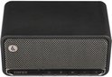 Zwarte Edifier MP230 Bluetooth speaker, met zilveren grille en bedieningsknoppen.