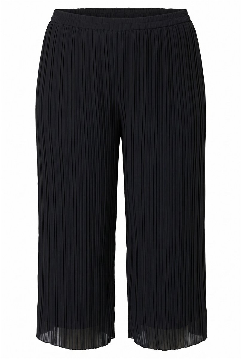Angel of Style - Dames - Plissé-culotte wijde rechte pijp - Zwart - Maat 60