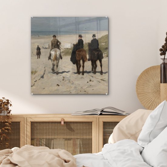 Peinture sur verre - Balade matinale le long de la plage - Peinture d'Anton Mauve - 50x50 cm - Peintures sur Verre Peintures - Photo sur Glas