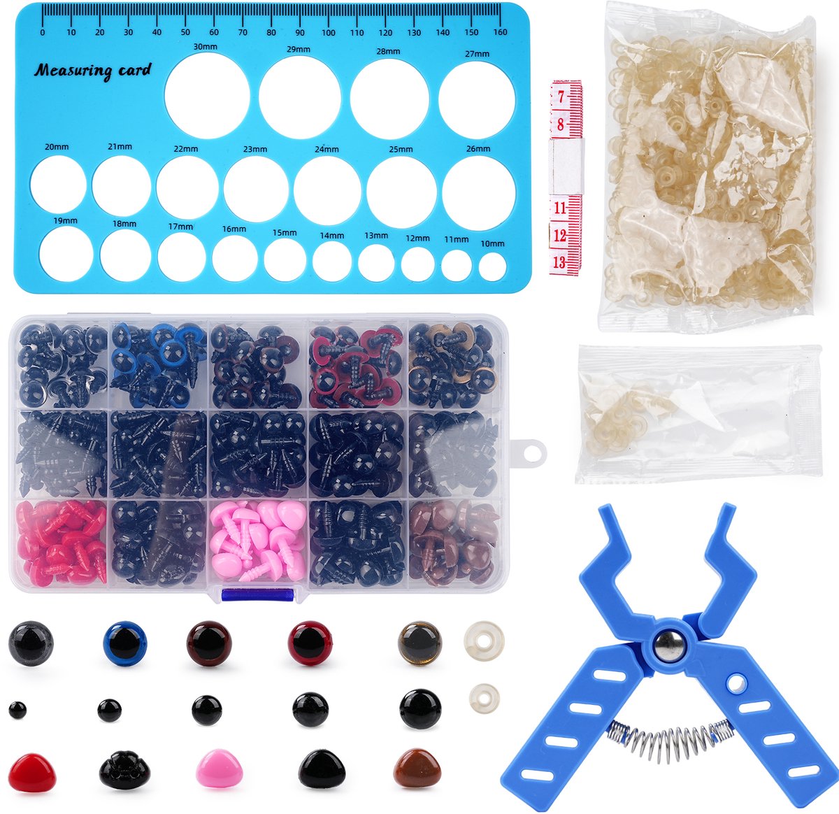Veiligheidsoogjes Voor Knuffels Set - 752 Stuks - Veiligheids Oogjes - Meerdere Kleuren - Knuffel Oogjes - 5-11 mm Beer Oogjes - Inclusief Bruine Sluitringen - 5-11 mm - Hulpgereedschap voor Amigurumi en Gevulde Dierenogen