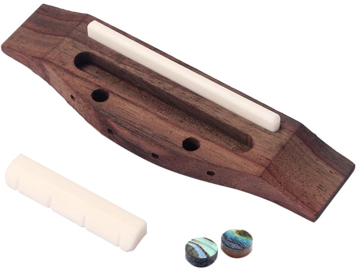 Gitaar Onderdelen - Palissander - Brug - Zadelmoer - Ukulele - Shell Dot