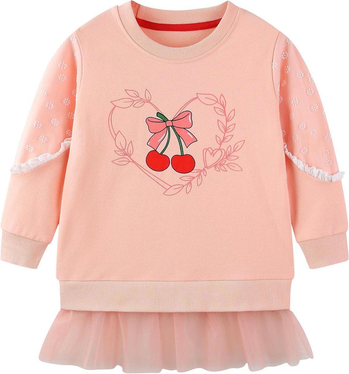 Meisjes Truien van Katoen met Ronde Hals en Lange Mouwen, Casual Kinderkleding met Schattige Print voor Sport en Buitenactiviteiten, Geschikt voor 2-7 Jaar