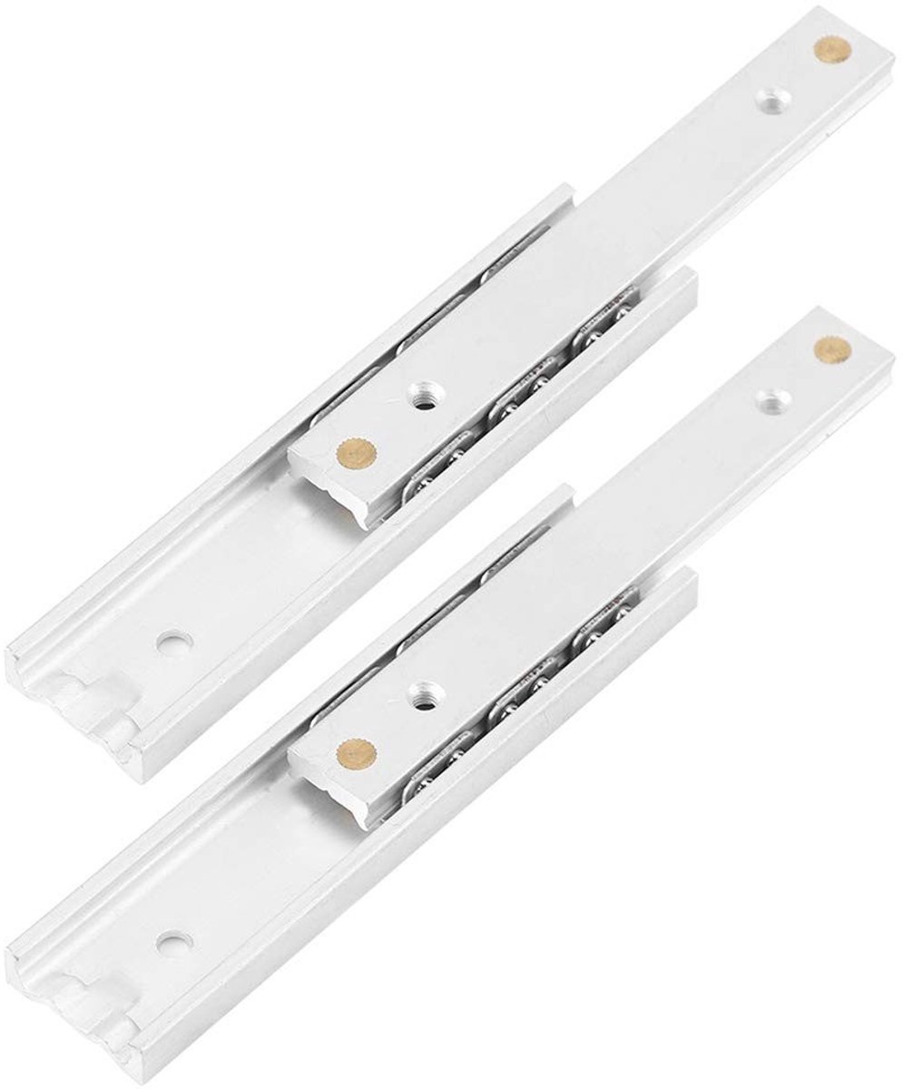 Zeynomax - Aluminium Ladegeleiders - Duurzaam en Gladde Glijbaan - Zilver - Herbruikbare Verpakking - Geschikt voor Meubels - 140mm