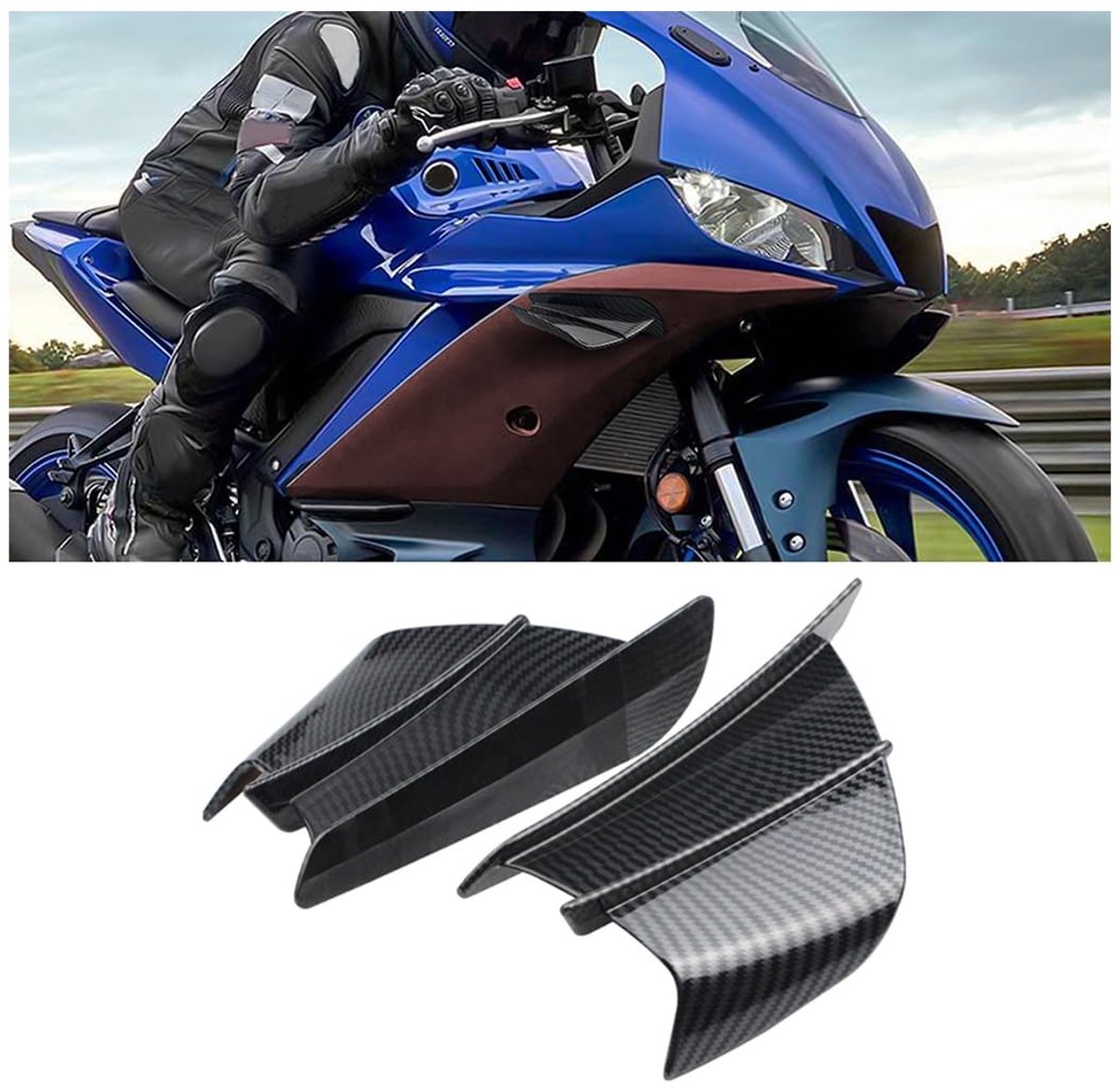 By shayne - Aerodynamische winglet - Motorfietsdeflectors - Eenvoudige installatie - Glanzend - ABS-spoiler - Geschikt voor elektrische motorscooters.