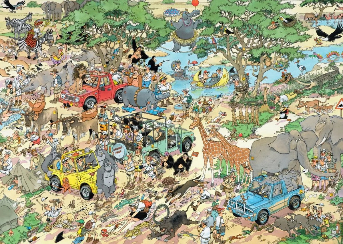 Jan van Haasteren - Safari & Storm - 2-in-1 puzzel - 2 x 1000 stukjes puzzel - Legpuzzel — afbeelding 7