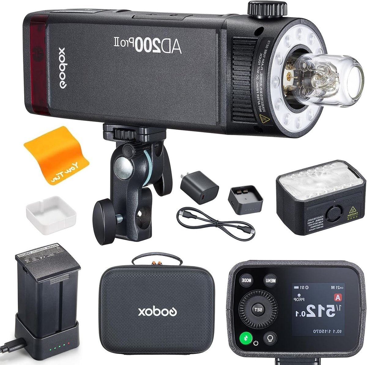 Professionele TTL Flitser met 200Ws, 2.4G, HSS tot 1/8000s en Dual Head voor Camera's