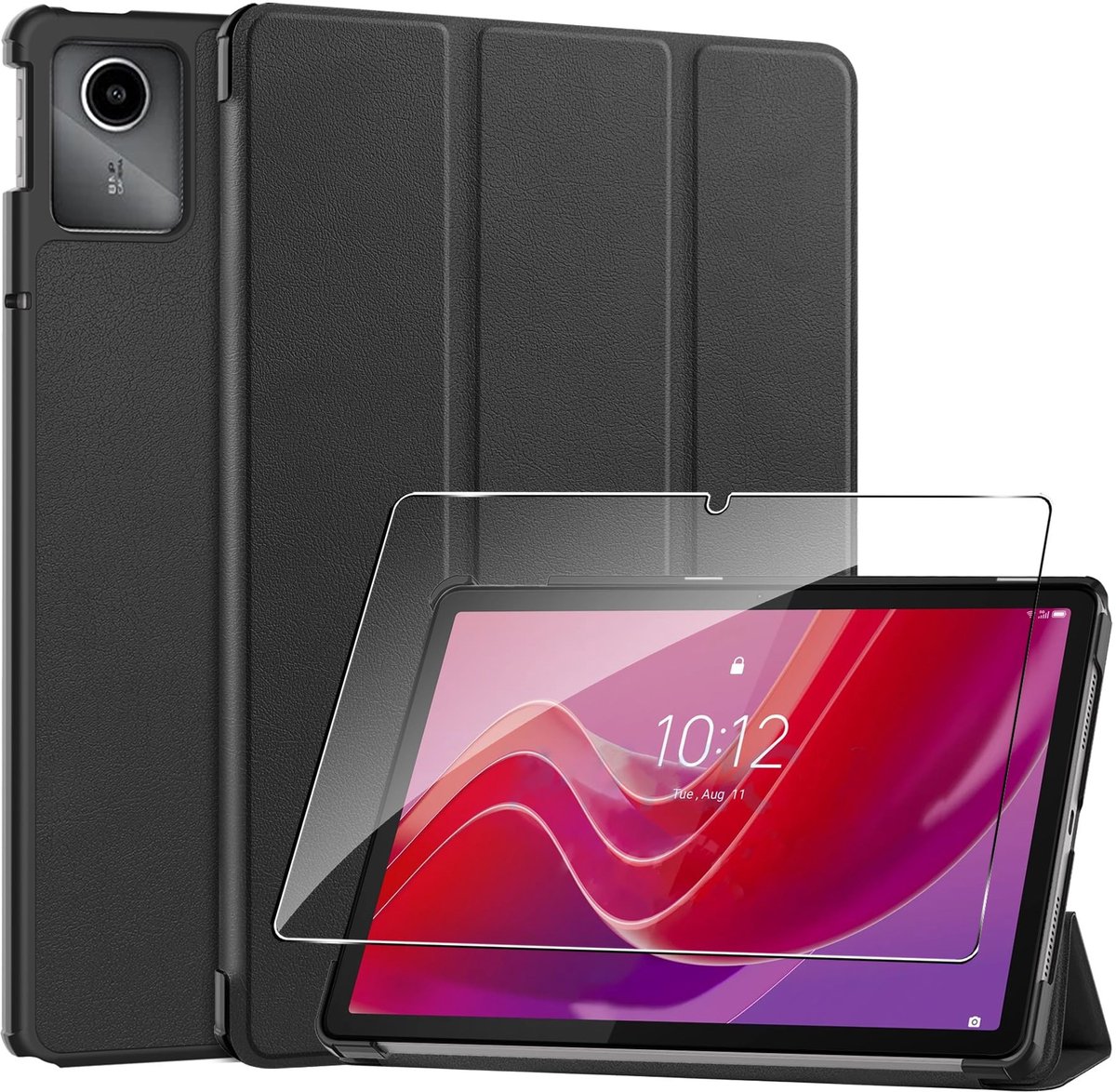 Elzusha - Beschermhoes - Lenovo Tab M11 2024 - Volledige bescherming - Zwart - Displaybeschermfolie - Intelligente afdekking - Geschikt voor 11 inc...