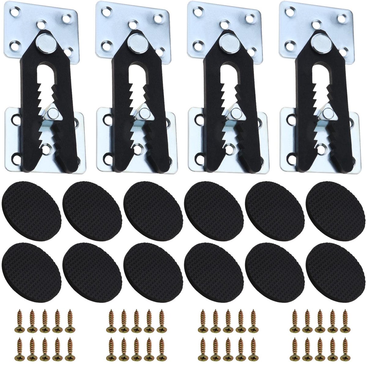 Jhubersproducts - Sofa Sectionele Connector - Meubels Snap Clips - Zilver en Zwart - Bank Connectoren - Geschikt voor Sectionele Meubels - Inbegrepen