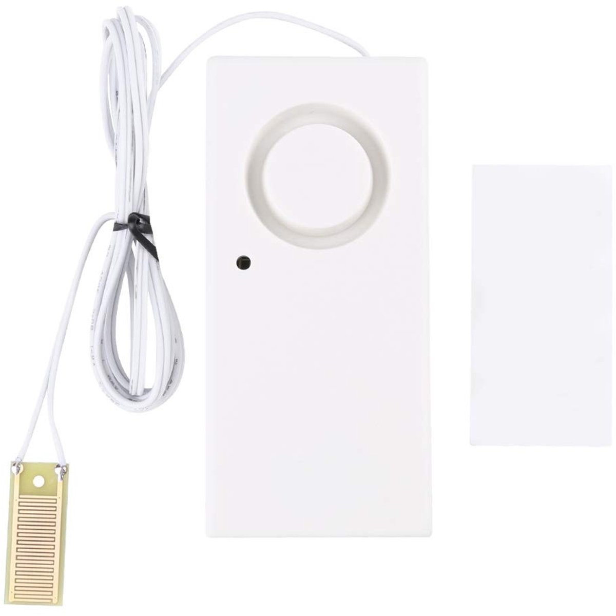 Jhubersproducts - Overflow Detector - Water Alarm - 120 dB - Wit - Waterverlies Sensor - Veiligheidssysteem - Voor Thuisgebruik - Compact