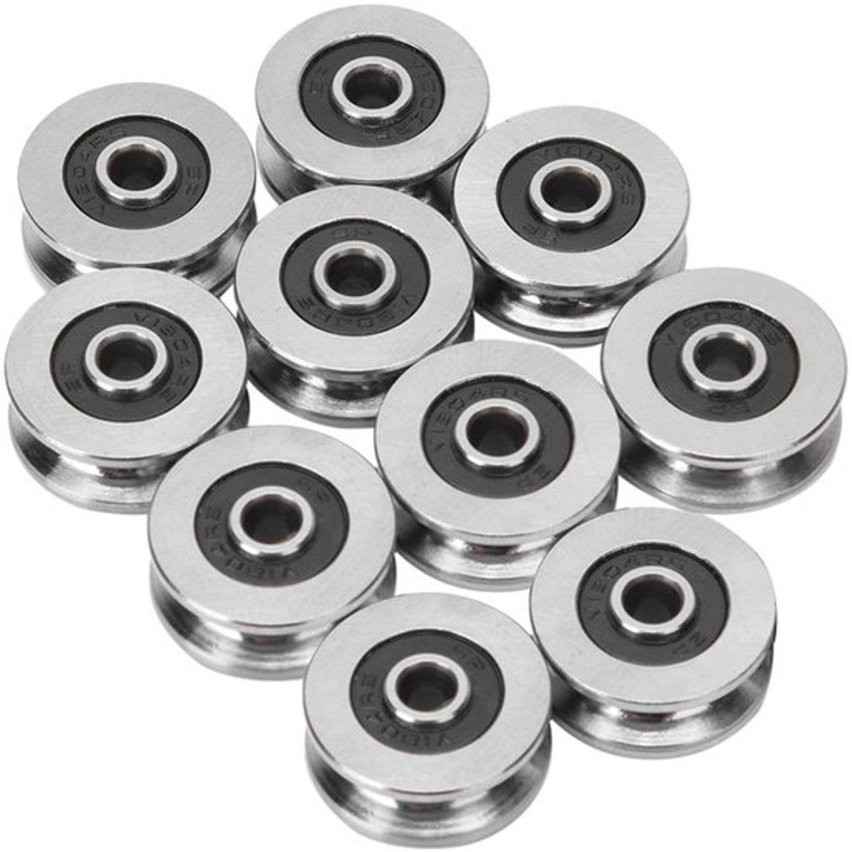 V-groefkogels -10 stuks V1804 4 * 18 * 8 mm V-groef rollagers geleideraillagers