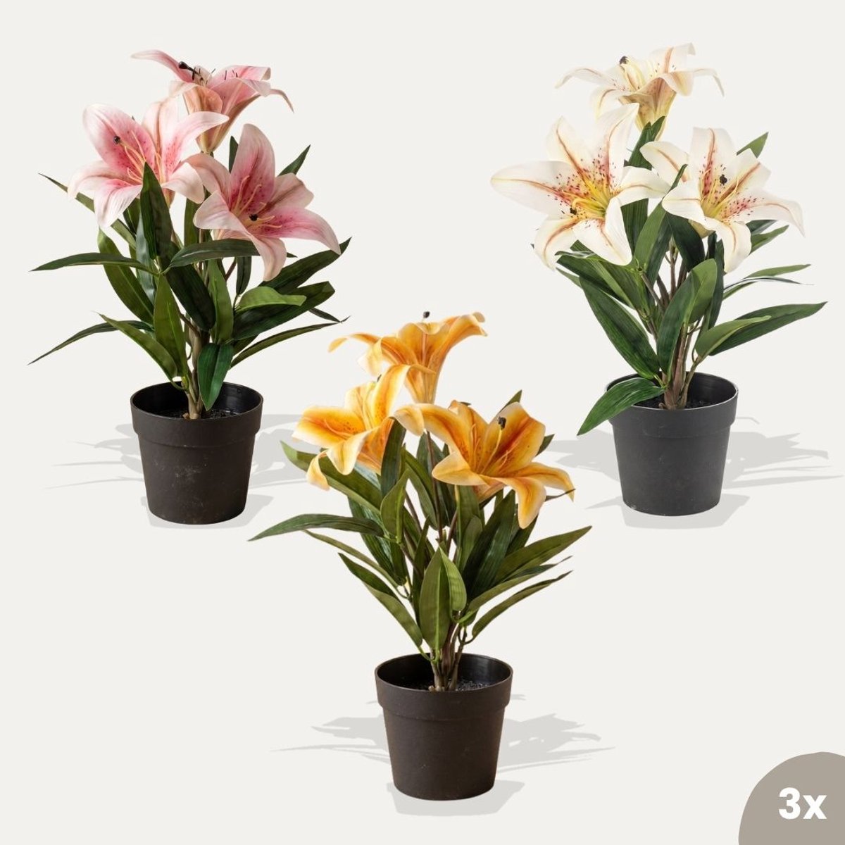Lelie mix - 3 stuks - Kunstplanten - Bundelset