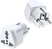 2 stuks reisadapters, universele adapter, adapter Chinese Duitse stekker, universeel EU-stopcontact voor de VS, UK, Thailand, Zwitserland, China, Italië enz