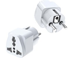 2 stuks reisadapters, universele adapter, adapter Chinese Duitse stekker, universeel EU-stopcontact voor de VS, UK, Thailand, Zwitserland, China, Italië enz