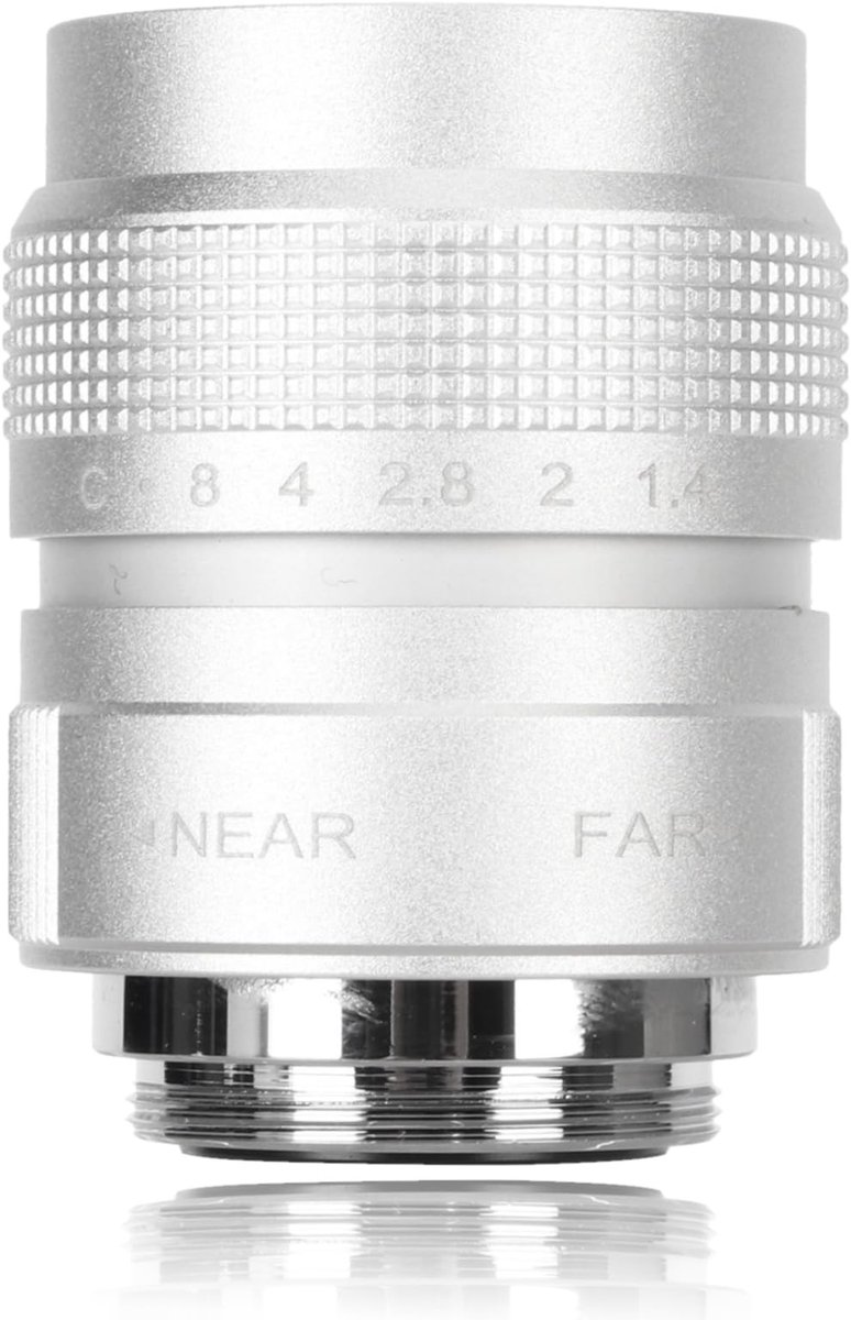 Dailygoods - 25 Mm F1.4 CCTV-lens - Filmlens voor Beveiliging - Zilver - Handmatige Aanpassing - Geschikt voor Camera's - C-bevestiging