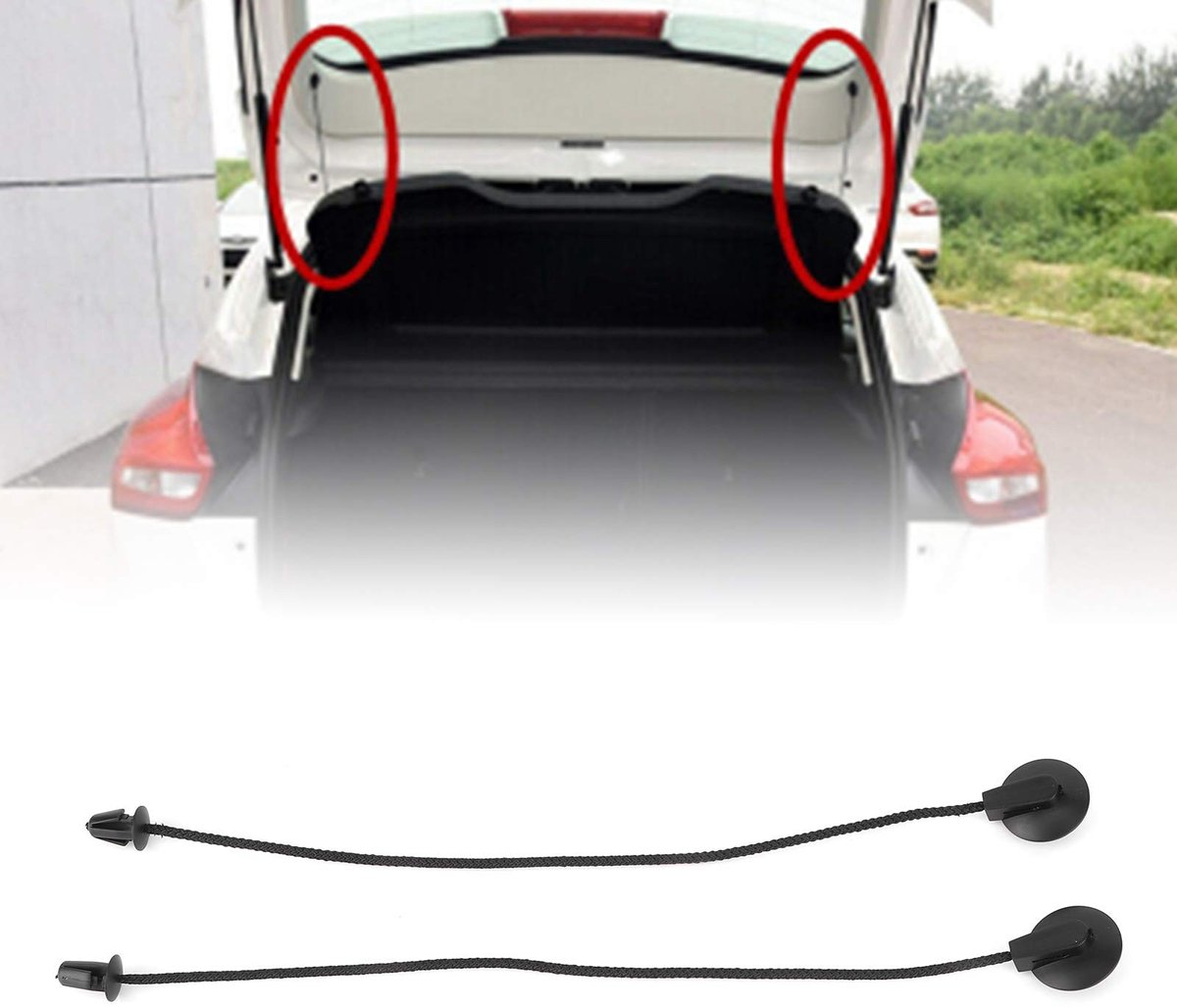 Dailygoods - Luggage Rack Bevestigingskoord - Sterke Bevestiging - Geschikt voor Ford Focus MK3 - Auto Accessoire - Duurzaam materiaal - Voor veilig v