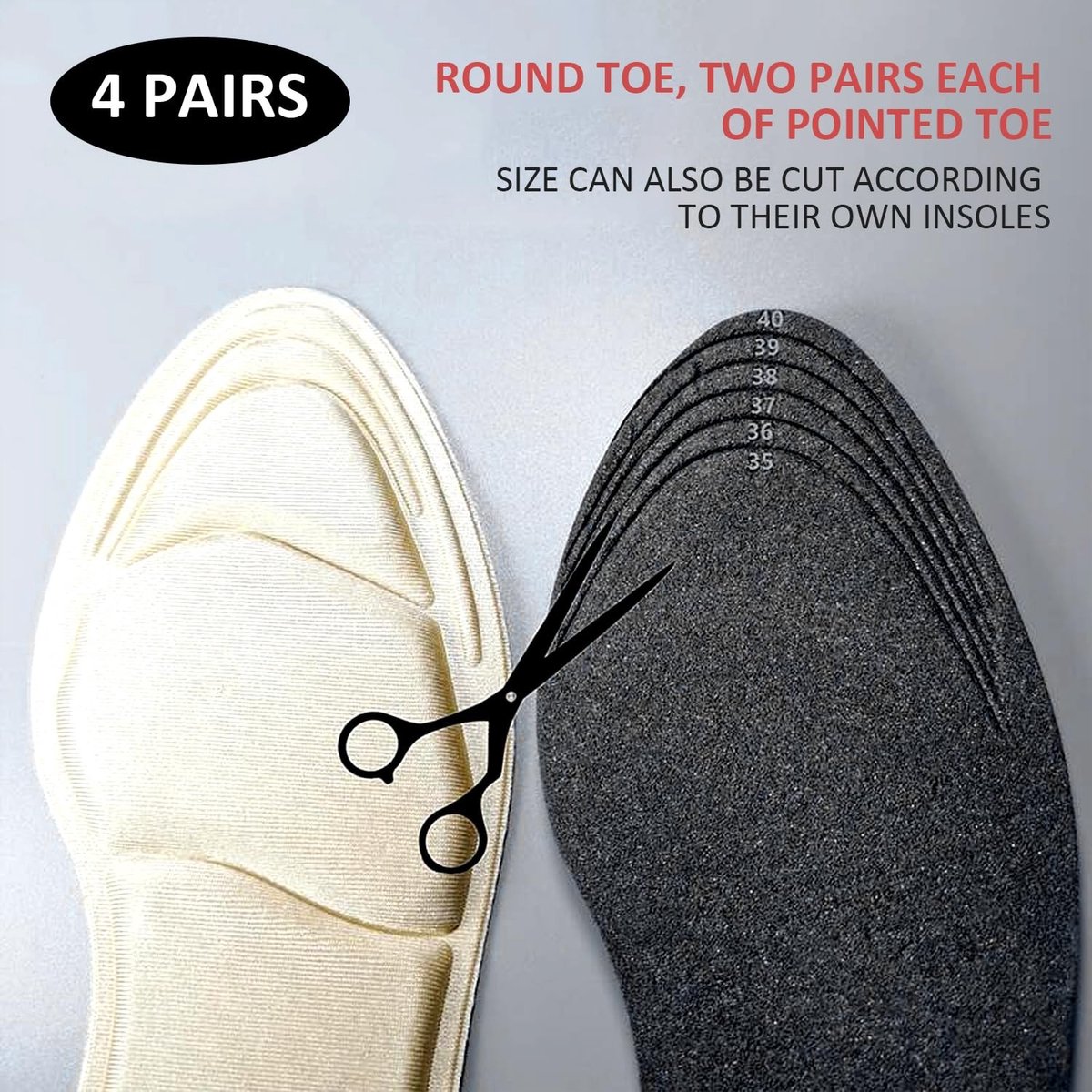 Dailygoods - High Heel Inlegzolen - Comfortabele demping - Zwart en Beige - Anti-slijtage en slip - Geschikt voor dames - 4 paar