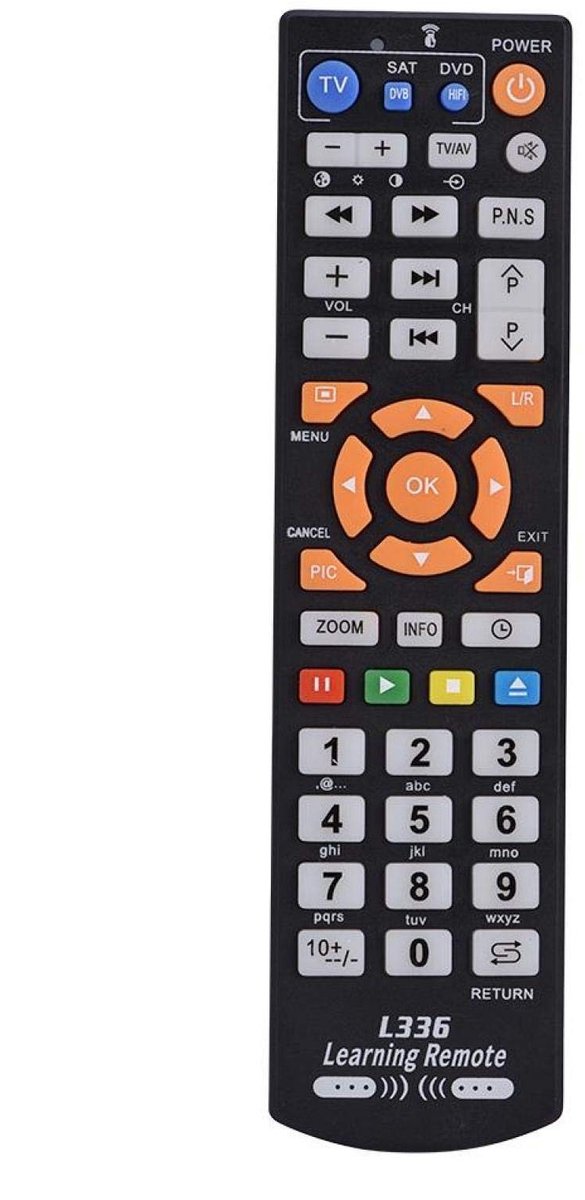 Dailygoods - Leren Afstandsbediening - Universele Slimme Controller - Leerfunctie - 19 x 5 x 2 cm - Geschikt voor TV, DVD en andere apparaten - Eenvou