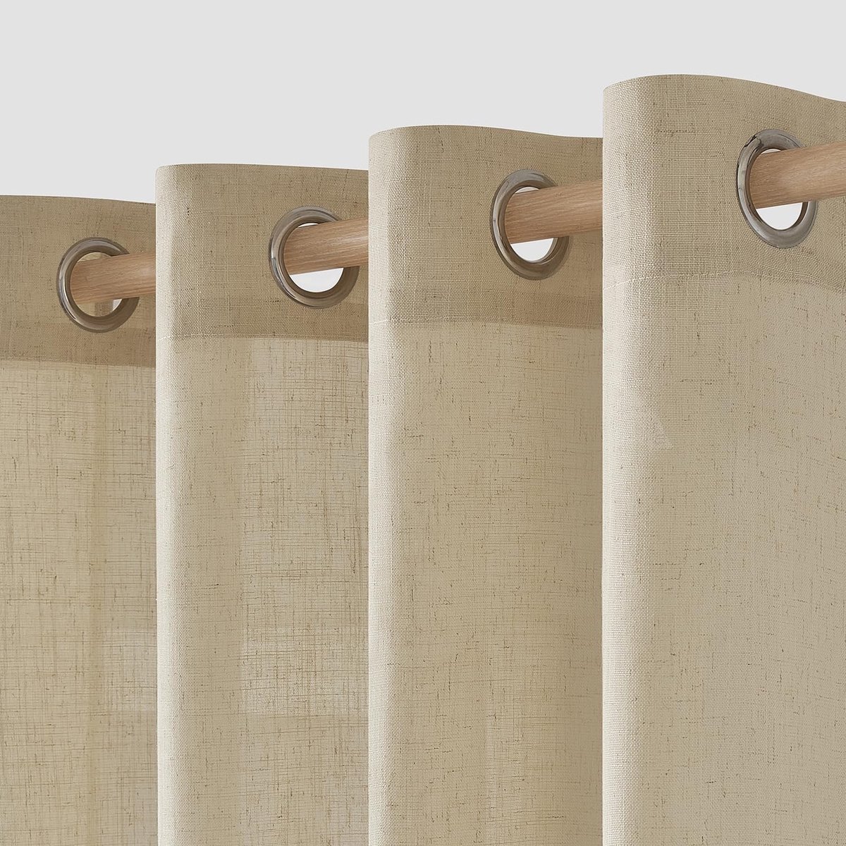 Dailygoods - Gordijnen voor slaapkamer - Half-transparant gordijn - Modern interieur - Beige - Raamgordijn voor woonkamer - Geschikt voor keuken - 140