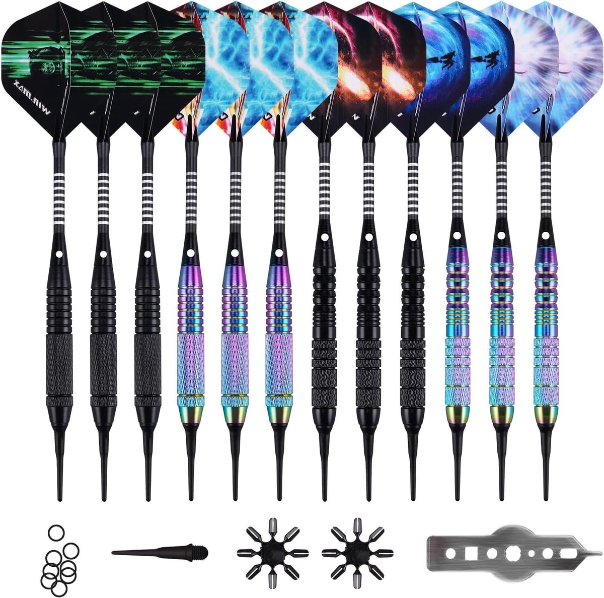 Soft Tip Darts - Plastic Darts Set - Elektronisch Dartbord Spelen - Stevige Grip Ontwerp - 18 Gram 100 Tips