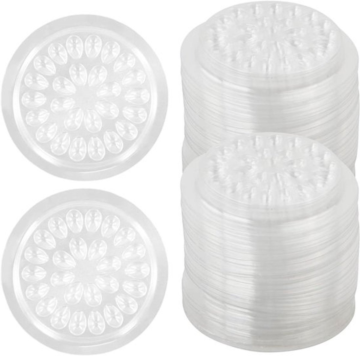 100 stuks Lijmtray Zelfklevende Tabletten - Transparant PVC - Wegwerp-kleefschalen voor Wimperverlengingen - 47 cm