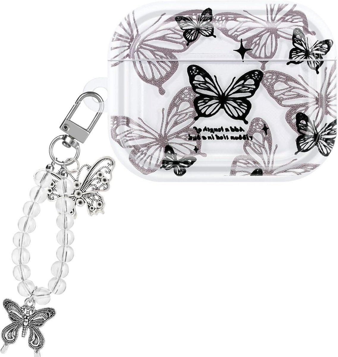 Elegante Beschermhoes voor AirPods Pro 3 met Vlinderpatroon - Transparante TPU, Schokbestendig en Stofdicht Accessoire voor Vrouwen