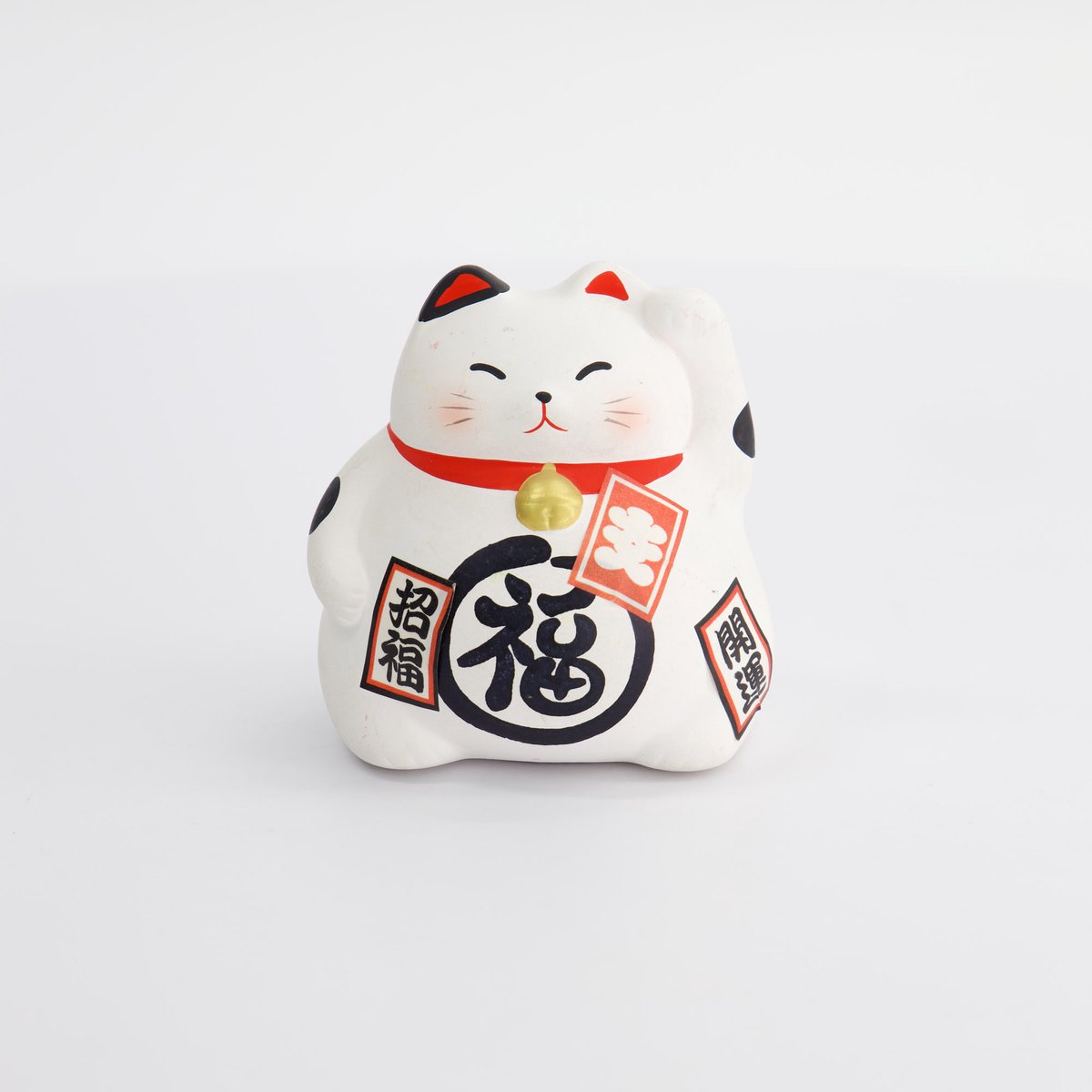 Tokyo Design Studio - Lucky Cat Beeldje - Wit - 9 cm