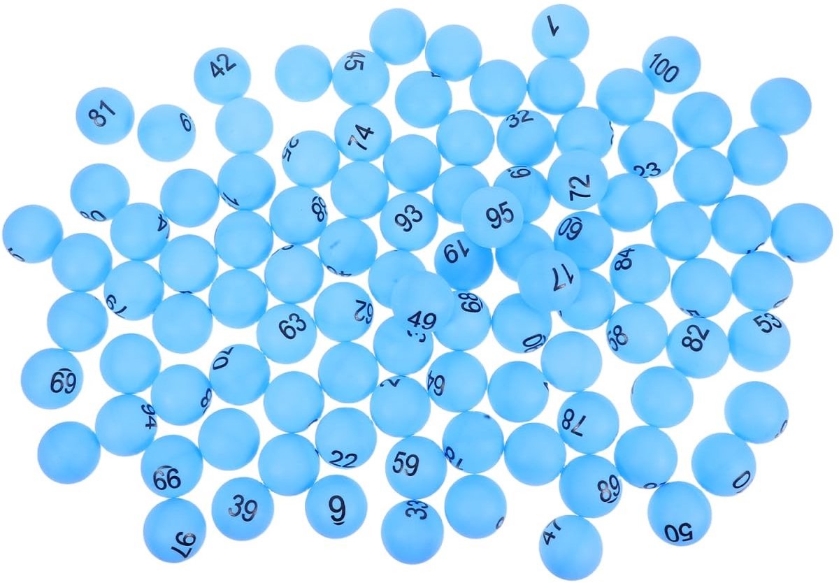 Smoakez - Genummerde Ballen - Loterijballen - Ideaal voor Spelletjes - Blauw - Tafeltennisballen - Perfect voor Bingo - Geschikt voor Feesten