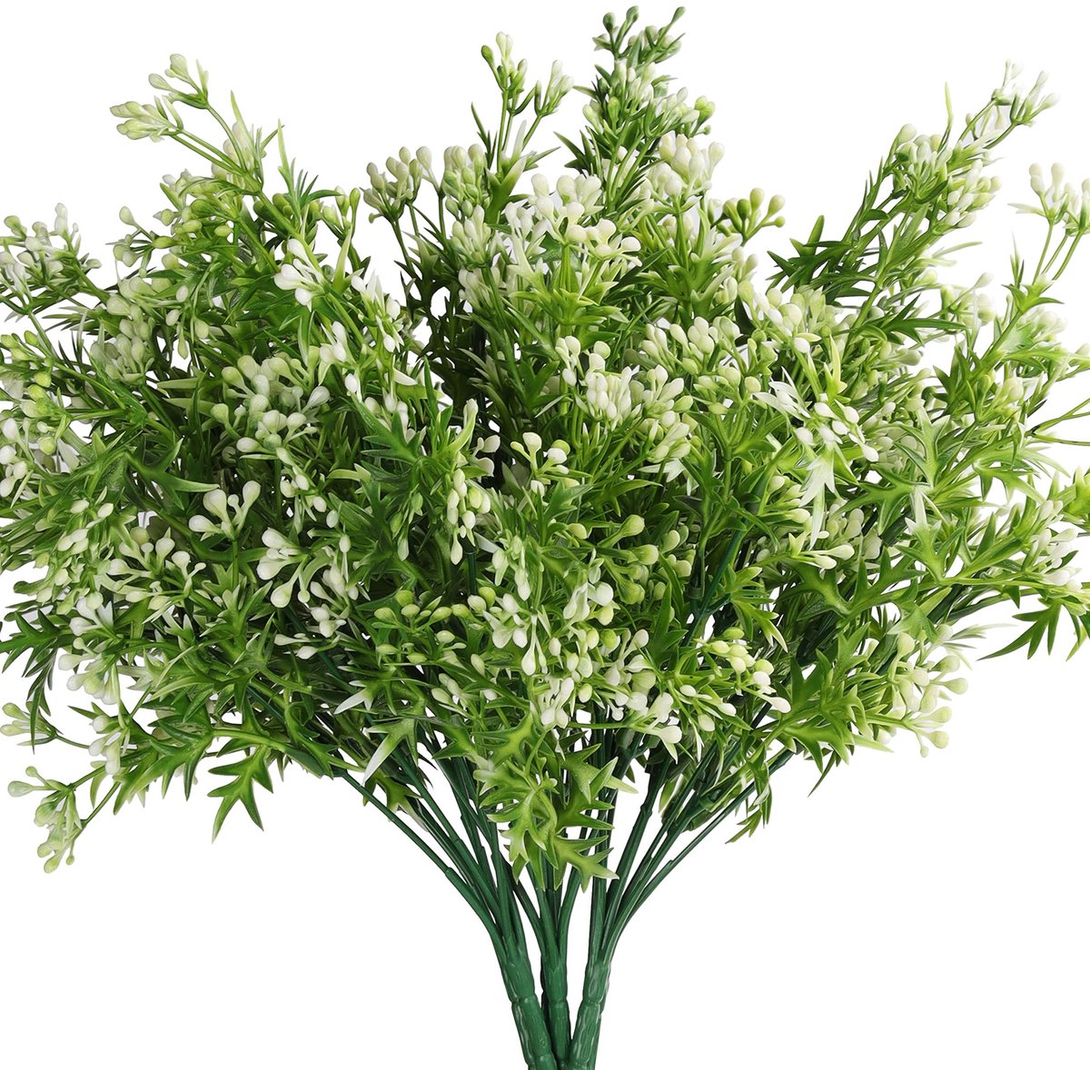Vlemico - Kunstmatige Hangplanten - Decoratieve Faux Planten - Groen Parelgras - Binnen Buiten Planten - Perfect voor Bruiloften en Kantoordecoratie