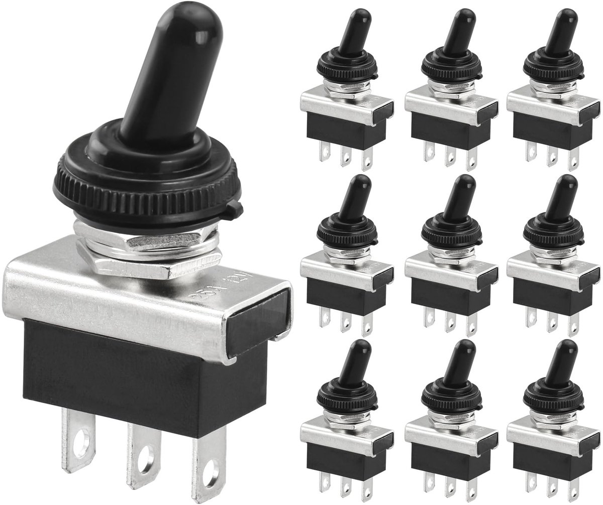 Smoakez - Tuimelschakelaar - Metalen schakelaar - Waterdicht - 12V 25A - 2-polig - Geschikt voor auto's - Compact model