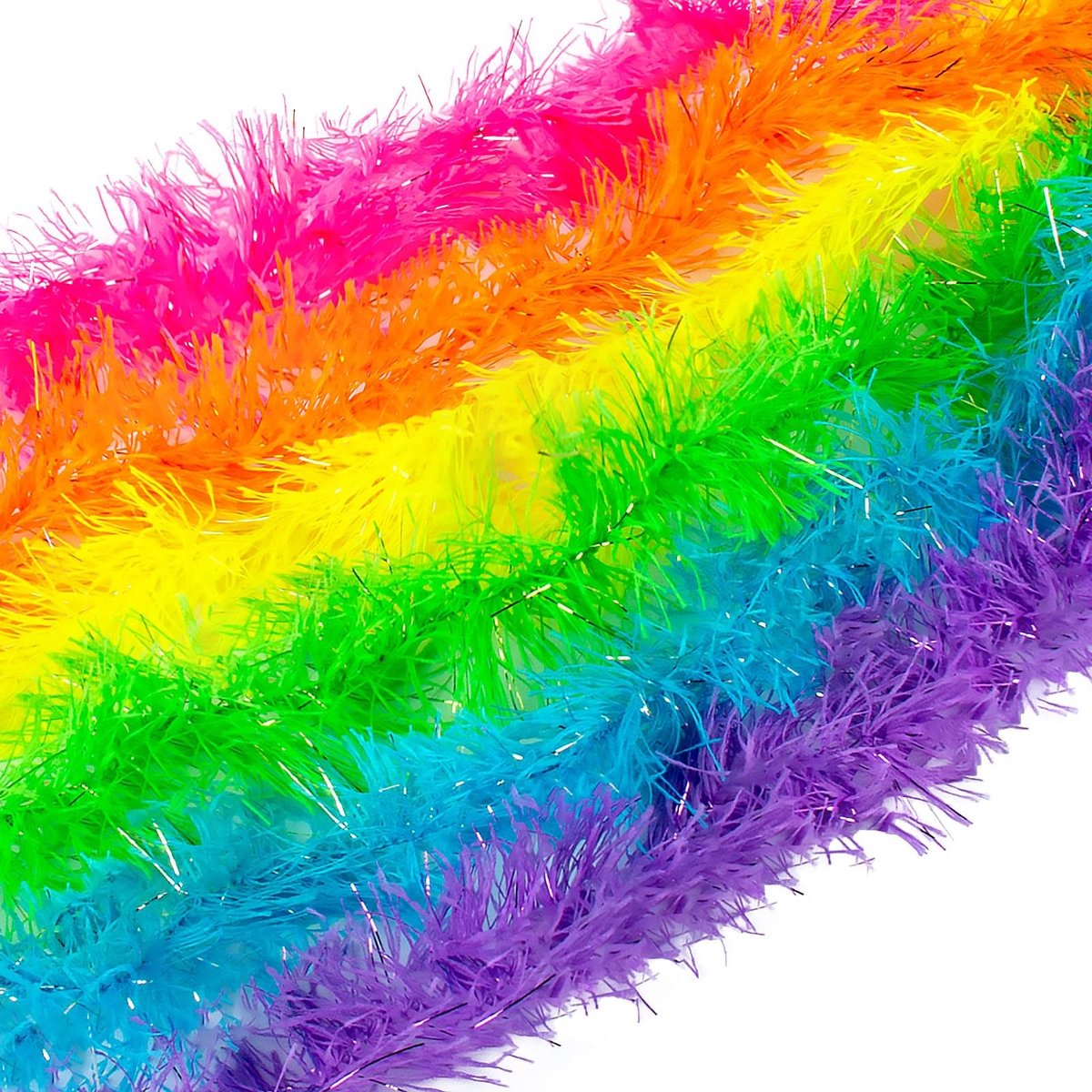 Set van 6 Kleurrijke Vederboas - Kunststof Fluffy Boa voor Feestjes en Decoratie